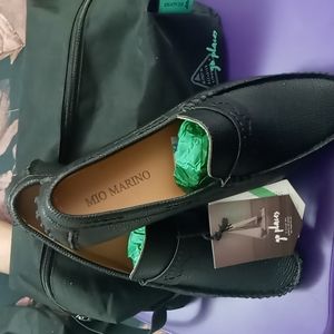 Mio Marino Men's Traditional Suave Penny Loafers Shoes with Shoe Bag.